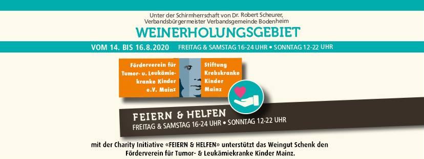 Charity-Weekend: „WeinErholungsGebiet“ vom 14.08.-16.08.2020 im Weingut Schenk in Harxheim