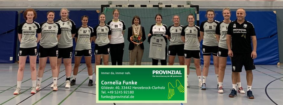 Provinzial Funke spendet Trikotsatz für die erste Handball-Damenmannschaft des HSV