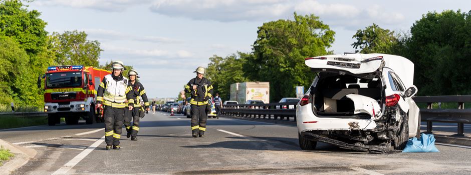 Schwerer Verkehrsunfall auf der A60 bei Mainz: Auto fährt in Stauende