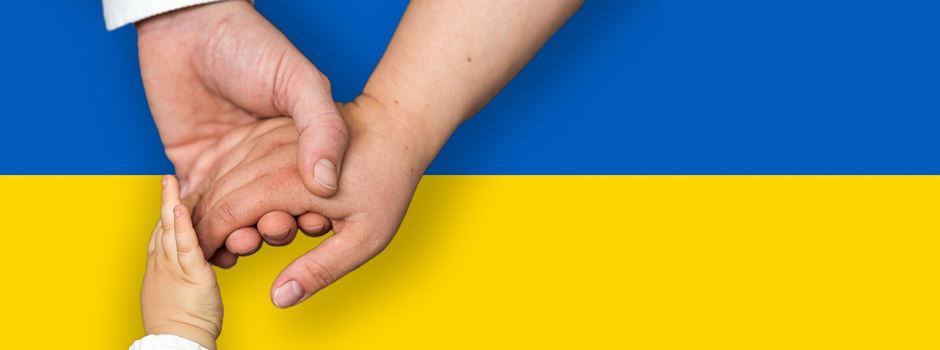 Sammelstellen in Guntersblum gleichermaßen für Hilfstransporte zur Ukraine und hier angekommene Flüchtlinge