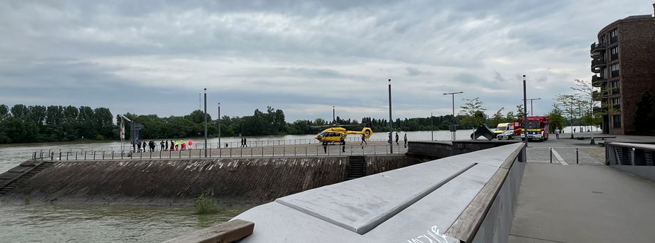 Großeinsatz am Mainzer Zollhafen: Rettungshubschrauber im Einsatz