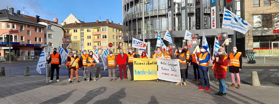„Wir lehnen das klar ab!“: Mainzer Eisenbahner demonstrieren gegen Umzug