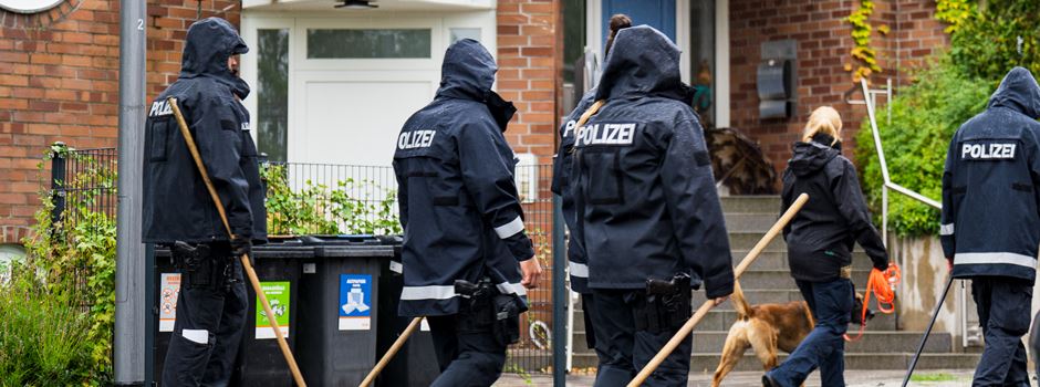 Wiesbadener Polizei mit Leichenspürhunden in Klarenthal