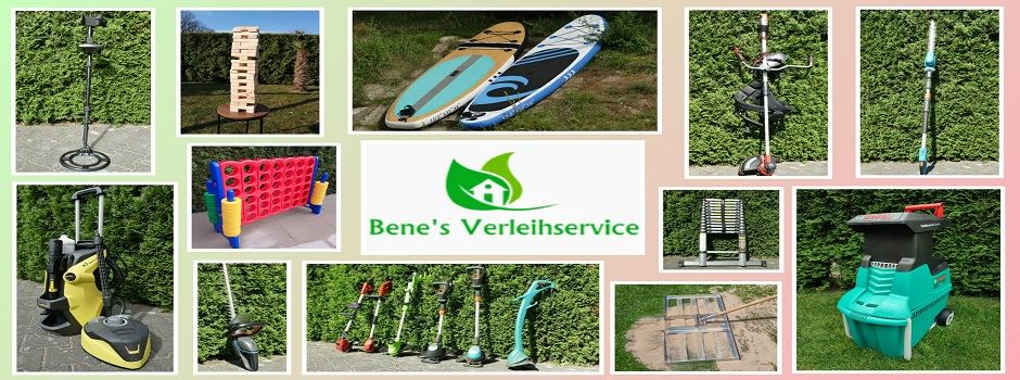 Bene's Verleihservice aus Herzebrock-Clarholz. Gartengeräte und Spiele.