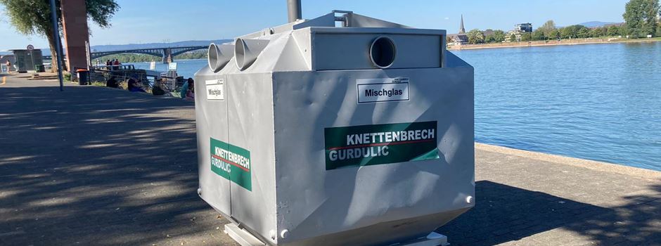 Gegen die Vermüllung am Rheinufer: Neue Container in Mainz aufgestellt