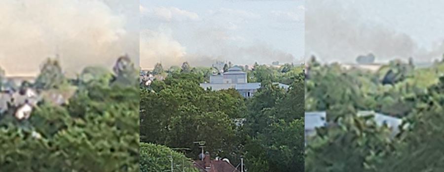 Rauchwolke über Mainz: Felder stehen in Brand