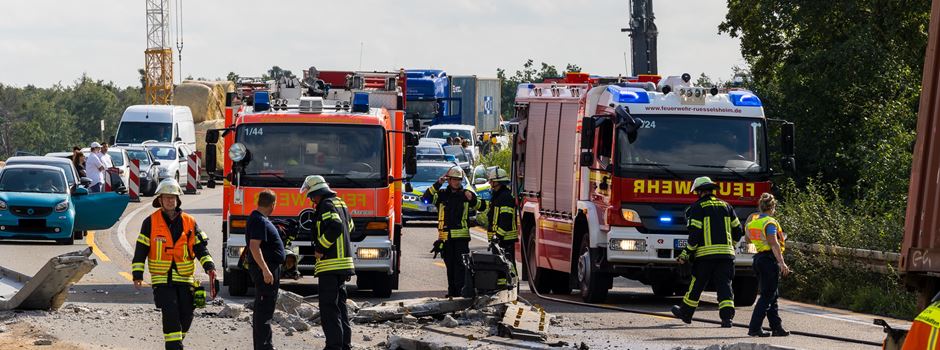 Schwerer Lkw-Unfall auf A60: Tangente am Rüsselsheimer Dreieck gesperrt